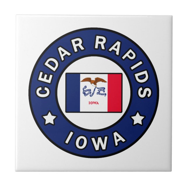 Cedar Rapids Iowa Ceramic Tile (Front)