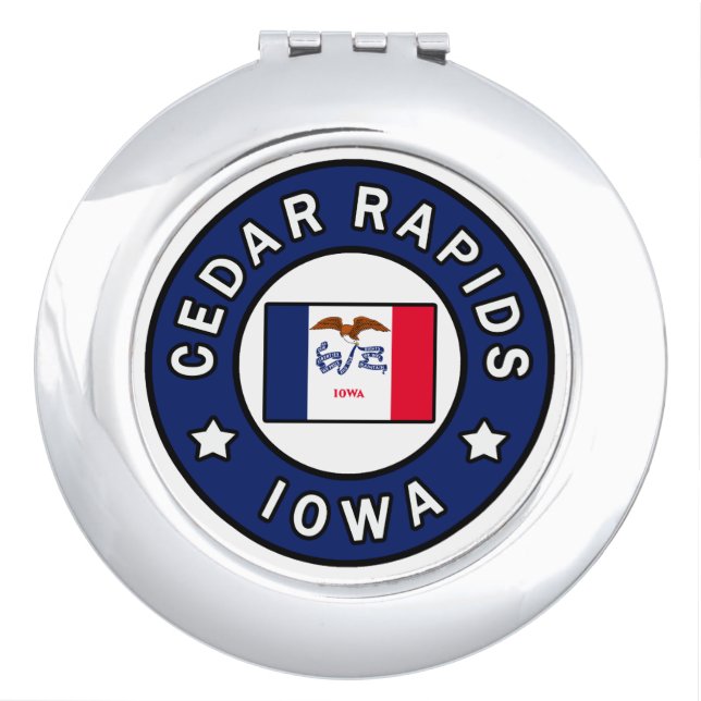 Cedar Rapids Iowa Compact Mirror (Front)