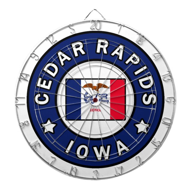 Cedar Rapids Iowa Dart Board (Front)