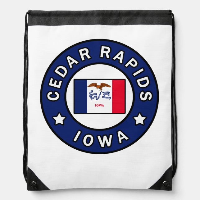 Cedar Rapids Iowa Drawstring Bag (Front)