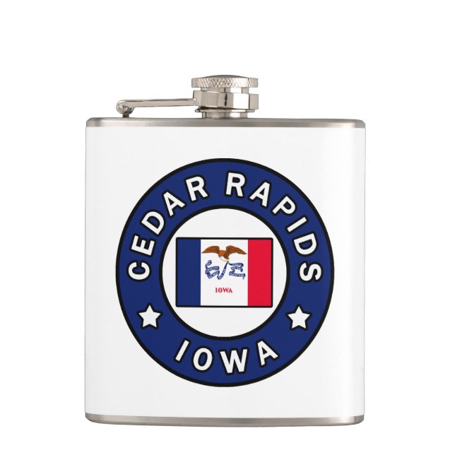Cedar Rapids Iowa Flask (Front)
