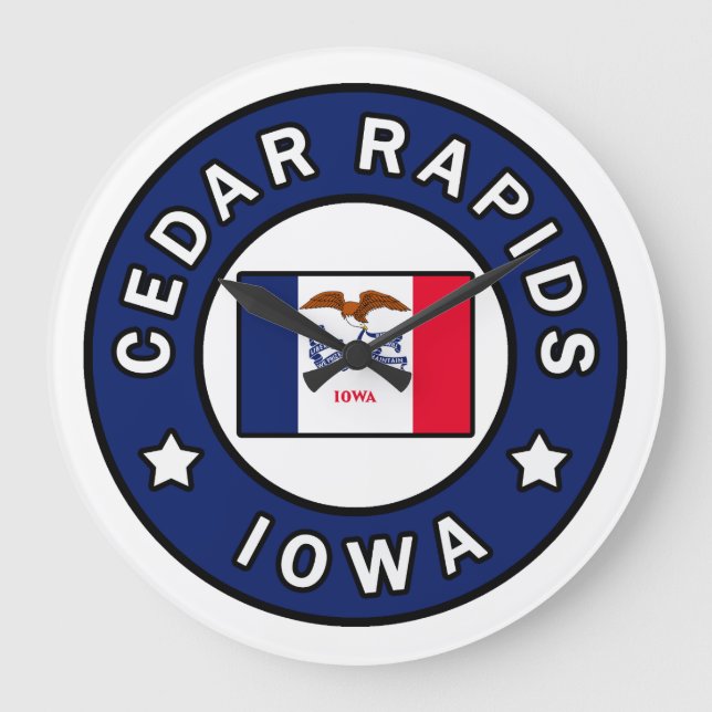 Cedar Rapids Iowa Large Clock (Front)