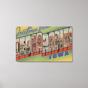 Cedar Rapids, Iowa - Large Letter Scenes Canvas Print