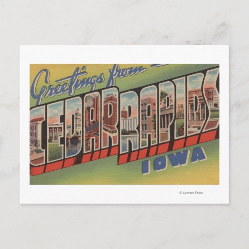 Cedar Rapids Iowa _ Large Letter Scenes Postcard