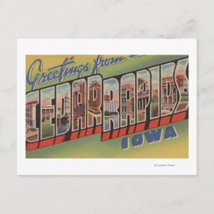 Cedar Rapids, Iowa - Large Letter Scenes Postcard