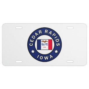 Cedar Rapids Iowa License Plate