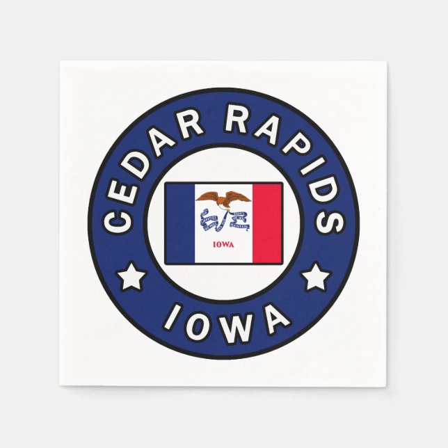 Cedar Rapids Iowa Napkins (Front)