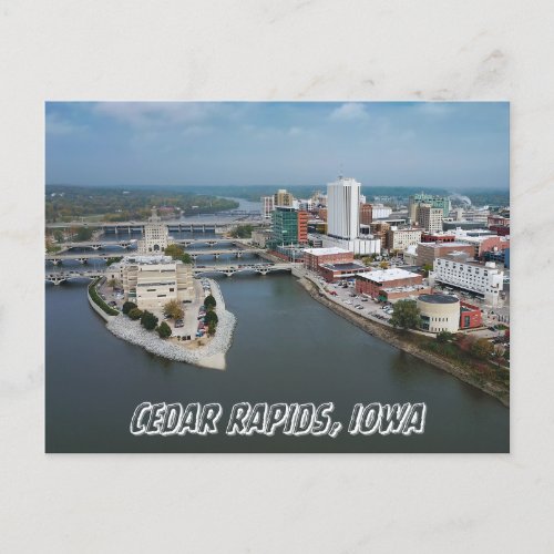 Cedar Rapids Iowa River Postcard