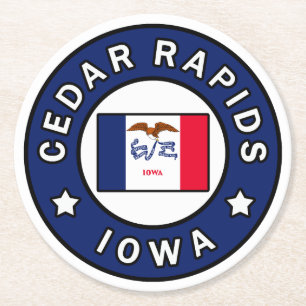 Cedar Rapids Iowa Round Paper Coaster