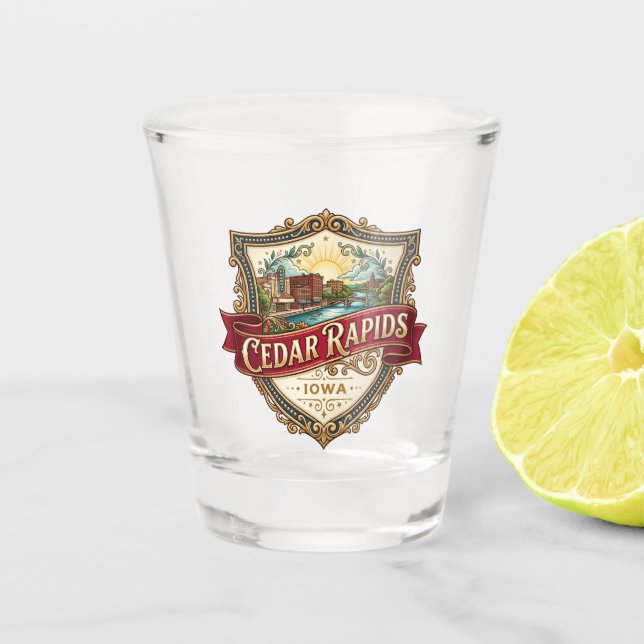 Cedar Rapids Iowa Shot Glass (Front)