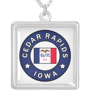 Cedar Rapids Iowa Silver Plated Necklace