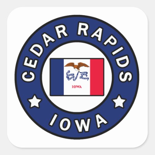 Cedar Rapids Iowa Square Sticker