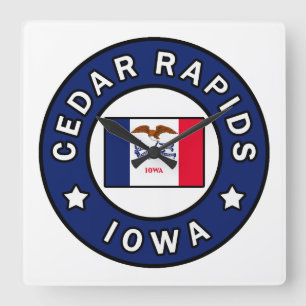 Cedar Rapids Iowa Square Wall Clock