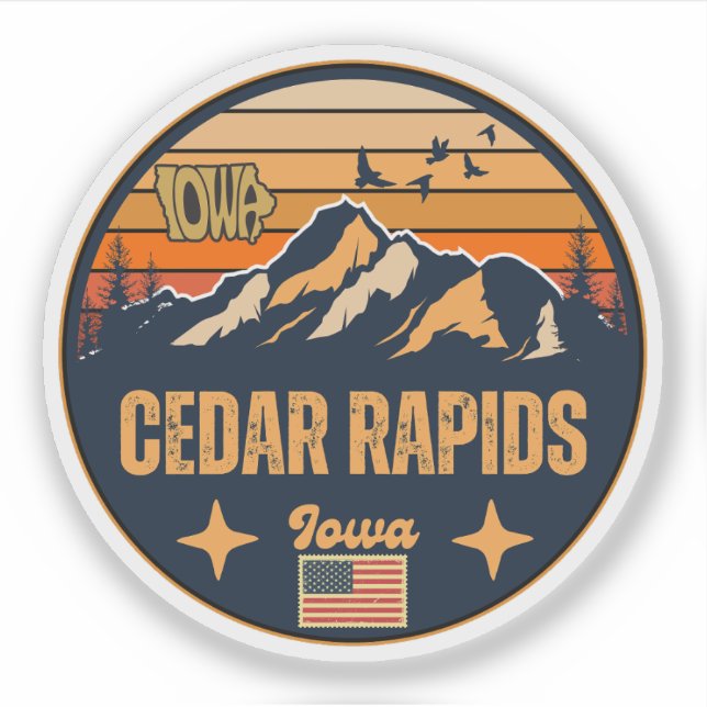 Cedar Rapids, Iowa, United States Sticker (Front)