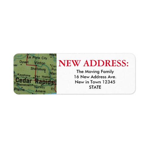 Cedar Rapids New Address Label