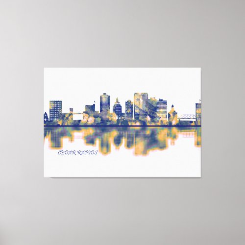 Cedar Rapids Skyline Canvas Print