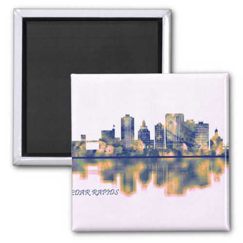 Cedar Rapids Skyline Magnet