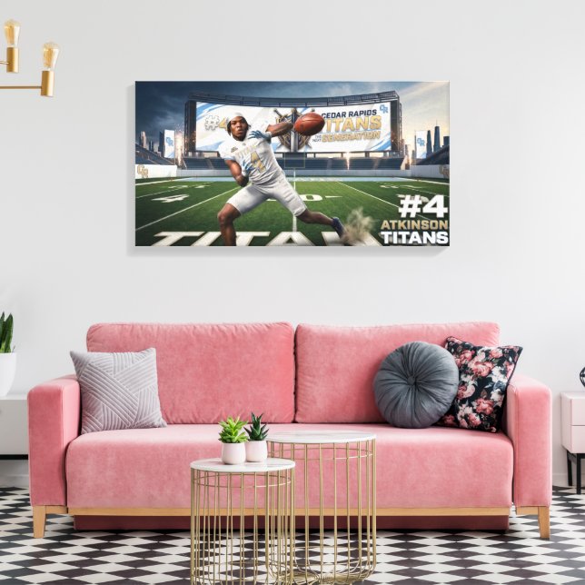 Cedar Rapids Titans #4 Davien Atkinson Poster Canvas Print (Insitu(LivingRoom))