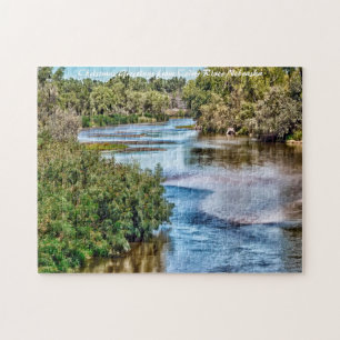 Cedar River Nebraska.Christmas Greetings Jigsaw Puzzle