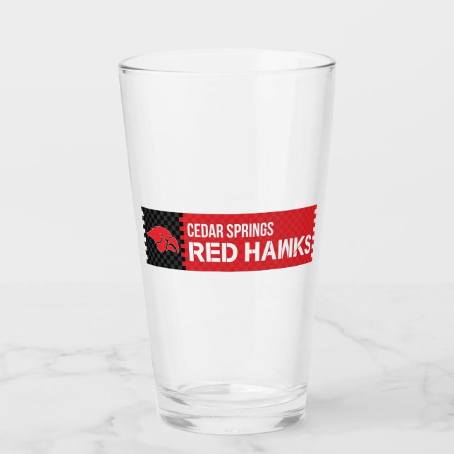Cedar Springs Red Hawks Glass (Front)