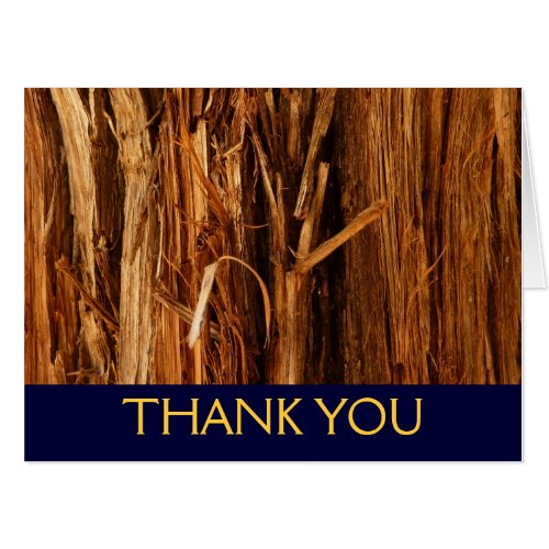 Cedar Textured Wood Thank You Card Blank Inside