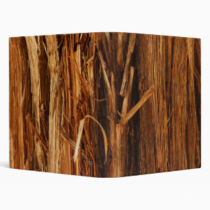 Cedar Textured Wooden Bark Look 3 Ring Binder