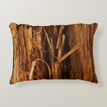 Cedar Textured Wooden Bark Look Accent Pillow