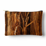 Cedar Textured Wooden Bark Look Accessory Pouch