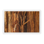 Cedar Textured Wooden Bark Look Acrylic Tray