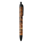 Cedar Textured Wooden Bark Look Black Ink Pen