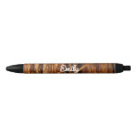 Cedar Textured Wooden Bark Look Black Ink Pen