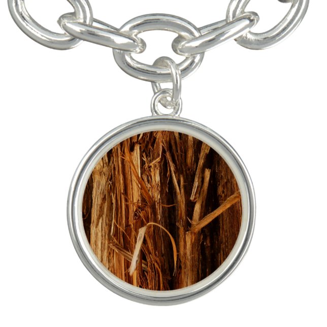 Cedar Textured Wooden Bark Look Bracelet (Design)