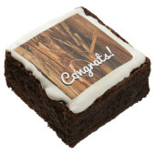 Cedar Textured Wooden Bark Look Brownie (Angled)