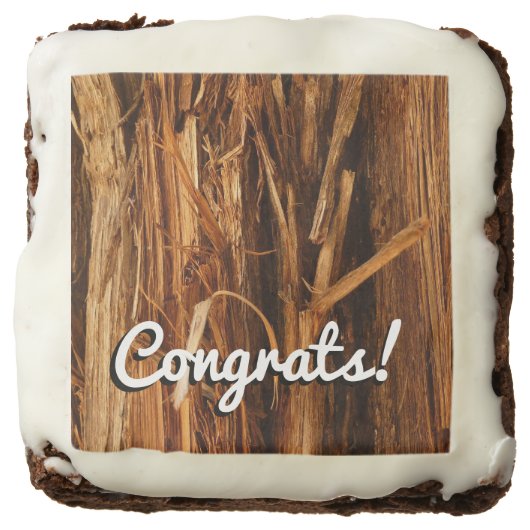Cedar Textured Wooden Bark Look Brownie (Front)