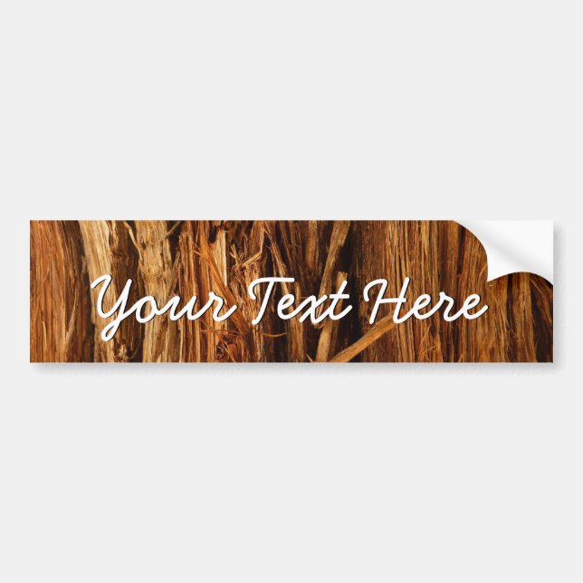 Cedar Textured Wooden Bark Look Bumper Sticker (Front)