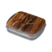Cedar Textured Wooden Bark Look Candy Tin (Side)