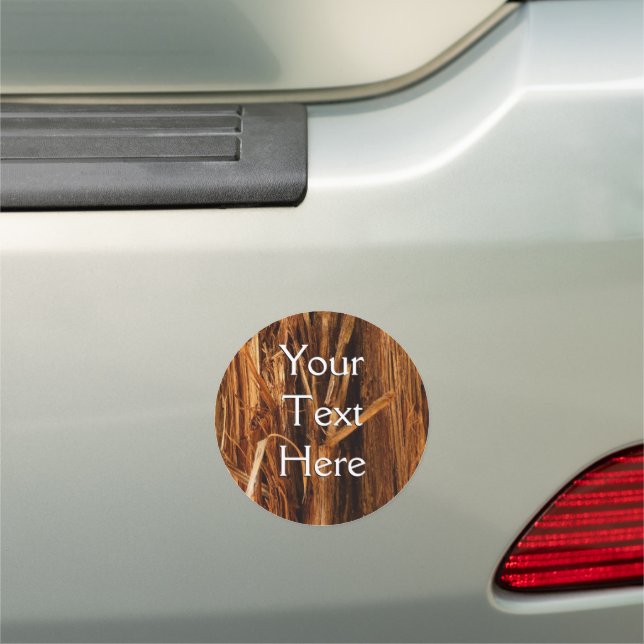 Cedar Textured Wooden Bark Look Car Magnet (In Situ)