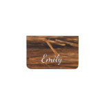 Cedar Textured Wooden Bark Look Card Holder
