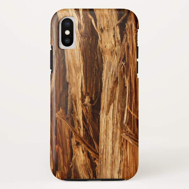 Cedar Textured Wooden Bark Look Case-Mate iPhone Case (Back)