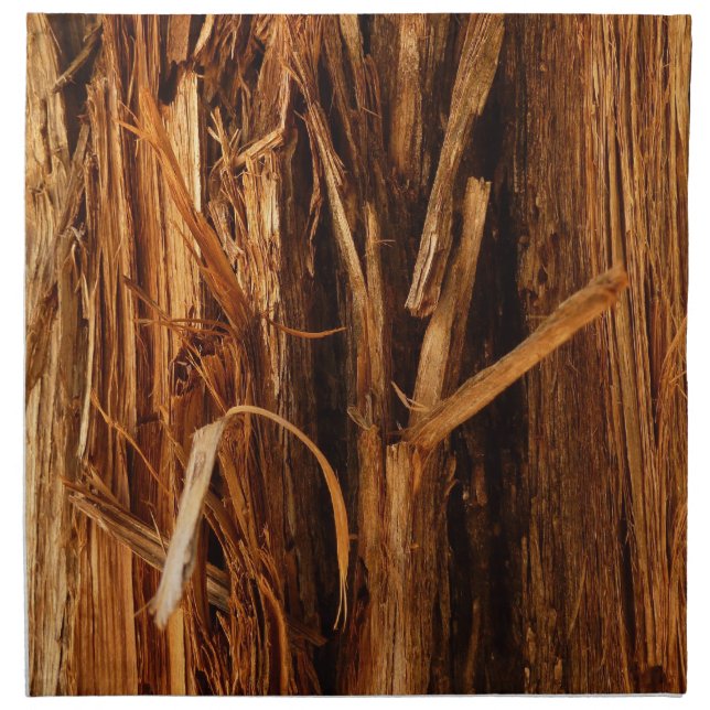 Cedar Textured Wooden Bark Look Cloth Napkin (Front)