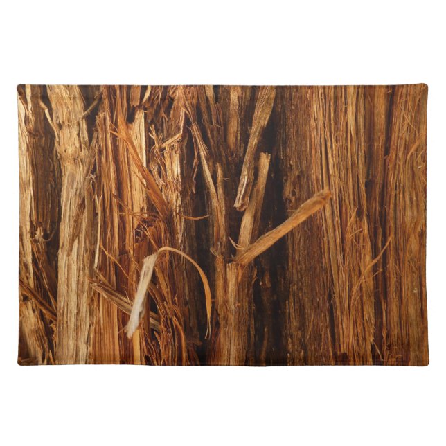 Cedar Textured Wooden Bark Look Cloth Placemat (Front)