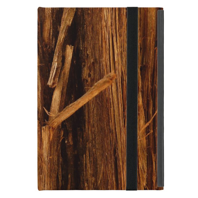 Cedar Textured Wooden Bark Look Cover For iPad Mini (Front Closed)