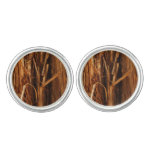 Cedar Textured Wooden Bark Look Cufflinks