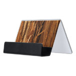 Cedar Textured Wooden Bark Look Desk Business Card Holder
