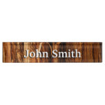 Cedar Textured Wooden Bark Look Desk Name Plate