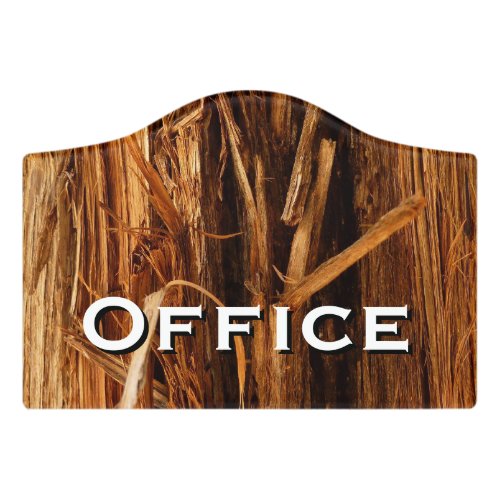 Cedar Textured Wooden Bark Look Door Sign