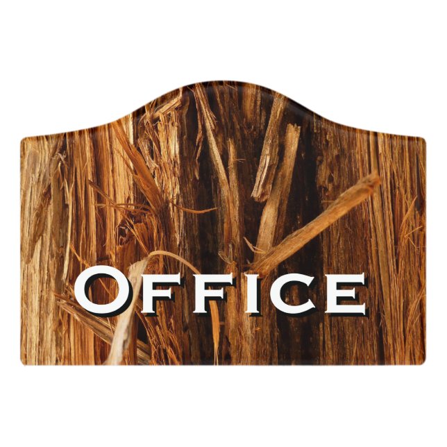 Cedar Textured Wooden Bark Look Door Sign (Small Crest Front)