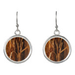 Cedar Textured Wooden Bark Look Earrings