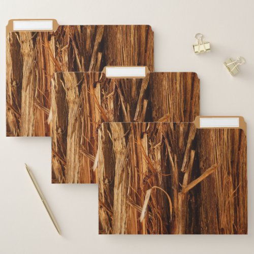 Cedar Textured Wooden Bark Look File Folder