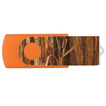 Cedar Textured Wooden Bark Look Flash Drive